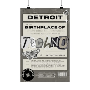 Detroit Techno Music Poster, Techno Poster, House Music Wall Art, Dorm Posters, John Summit House Music, Melodic Techno