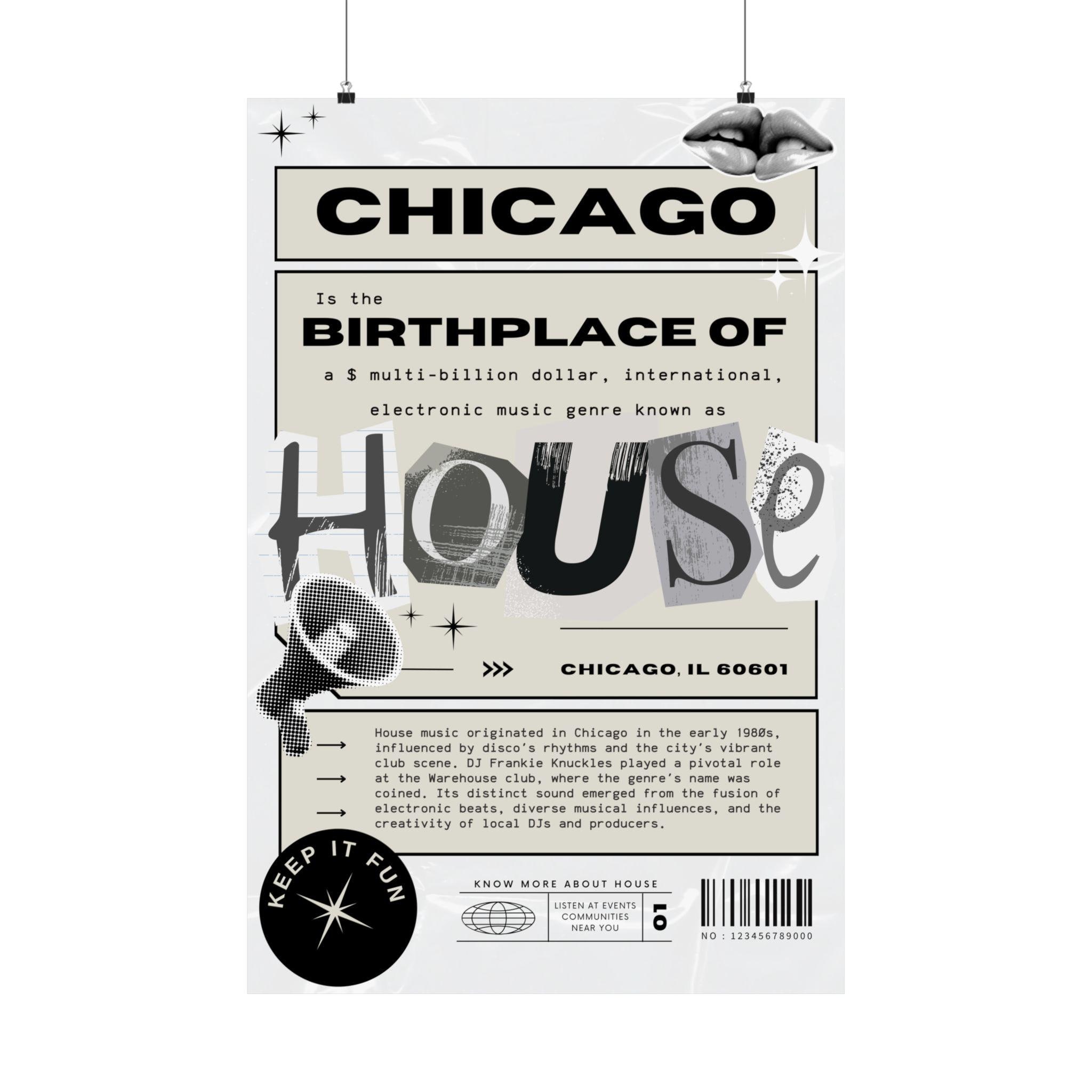 Chicago House Music Poster: Melodic Techno Wall Art - Etsy