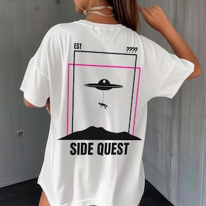 Side Quest T-Shirt, Funny Rave Shirt, Alien Rave, Techno shirt, House Music Shirt, EDM shirt, Hard Summer Rave Outfit, Rave Daddy Shirt