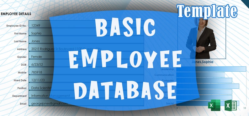 Simple Employee Database Template Excel Files Digital Xls - Etsy