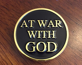 At War With God Enamel Pin | deicide vital remains death metal satanic