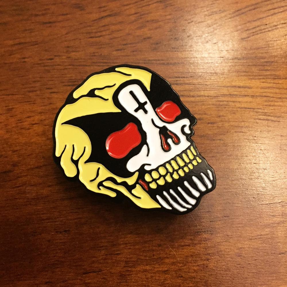 King Diamond Skull Enamel Pin | heavy metal mercyful fate melissa corpse paint