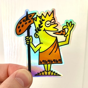 Little Bart Sticker | pizza simpsons 69 rainbow holographic cheese detroit