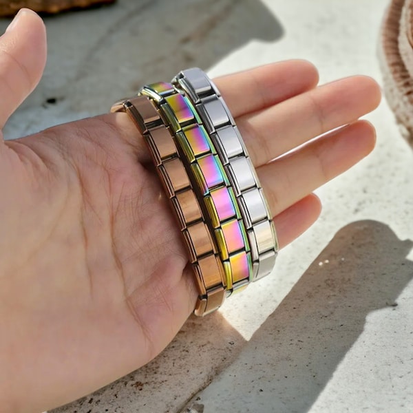 Italian elastic charm bracelet,Link bracelet, Adjustable, detachable, Gift for her,handwriting bracelet, anniversary gift, CaitlynMinimalist