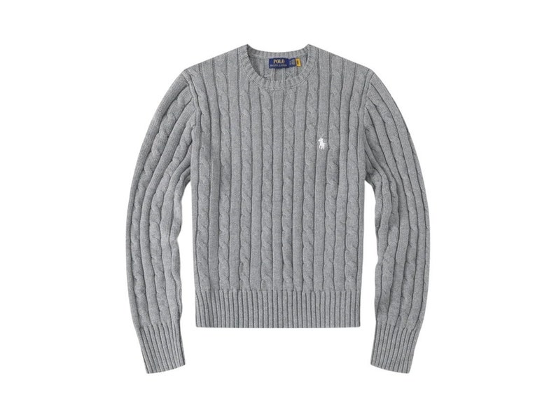 Pull en tricot torsadé Ralph Lauren, élégant et chaud, col rond, manches longues, pull unisexe, col rond, col en V, idées cadeaux pour homme et femme image 5