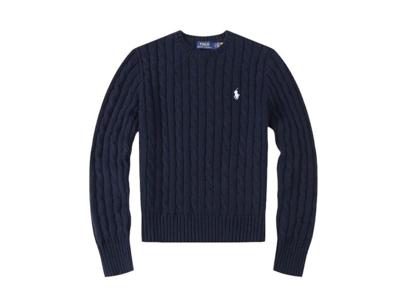 Pull en tricot torsadé Ralph Lauren, élégant et chaud, col rond, manches longues, pull unisexe, col rond, col en V, idées cadeaux pour homme et femme image 4