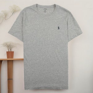 Ralph Lauren Herren Rundhals T-Shirt Benutzerdefinierte Slim Fit Style Kurzarm Sommer T-Shirt Tops Sommer T-Shirt Sommer Shirts für Männer Grey