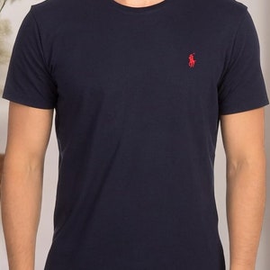 Ralph Lauren T-shirt girocollo da uomo T-shirt estiva personalizzata a maniche corte stile slim fit T-shirt estiva Camicie estive da uomo Black