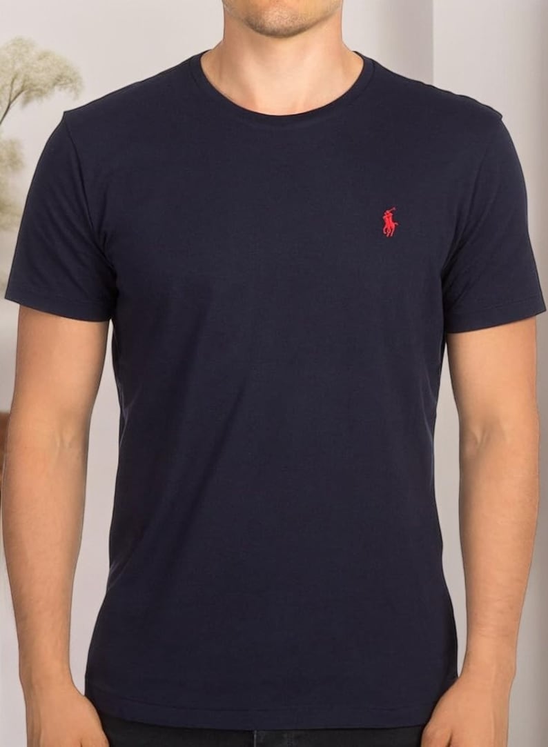 Ralph Lauren Herren Rundhals T-Shirt Benutzerdefinierte Slim Fit Style Kurzarm Sommer T-Shirt Tops Sommer T-Shirt Sommer Shirts für Männer Black