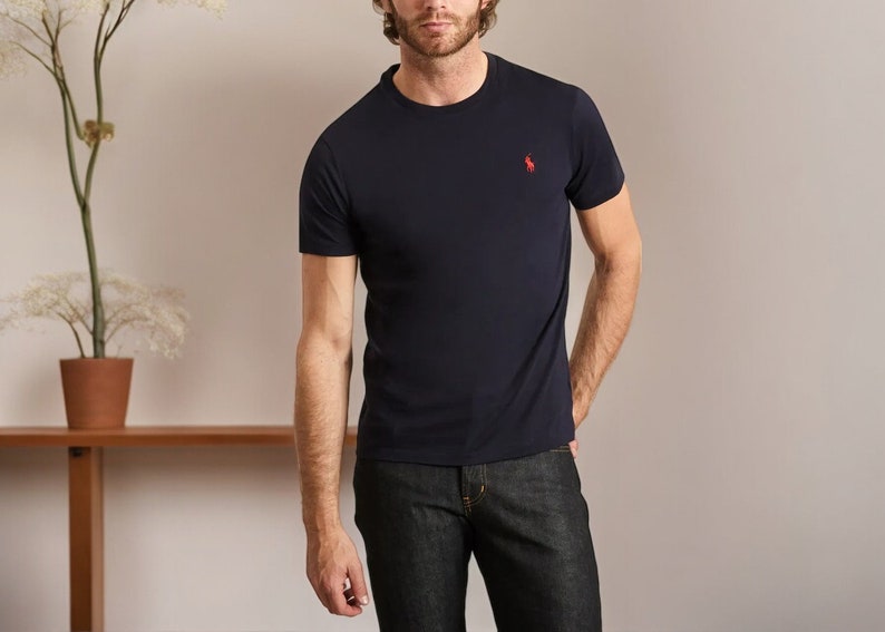 Ralph Lauren T-shirt girocollo da uomo T-shirt estiva personalizzata a maniche corte stile slim fit T-shirt estiva Camicie estive da uomo immagine 3