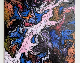 Original Abstract Acrylic Painting 16x20 #2