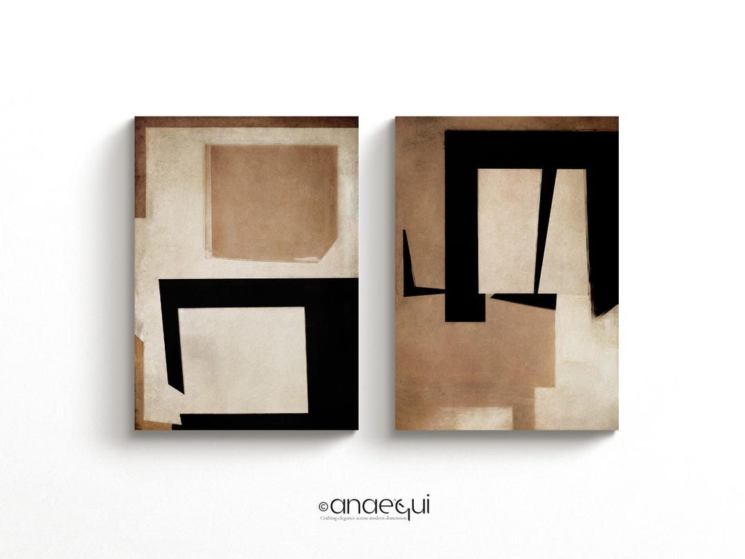 Wabi Sabi Wall Art Prints | Set of Two | Digital Abstract Textured ...