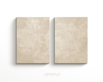 May include: Two beige textured canvases with a subtle distressed look. The canvases are blank and ready for painting or displaying artwork.