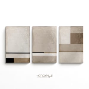 Wabi Sabi Wall Art Prints | Three Pieces | Digital Abstract Textured | Earthy Neutral Tones Colors | Warm Minimalist Classy Gallery Wall Set