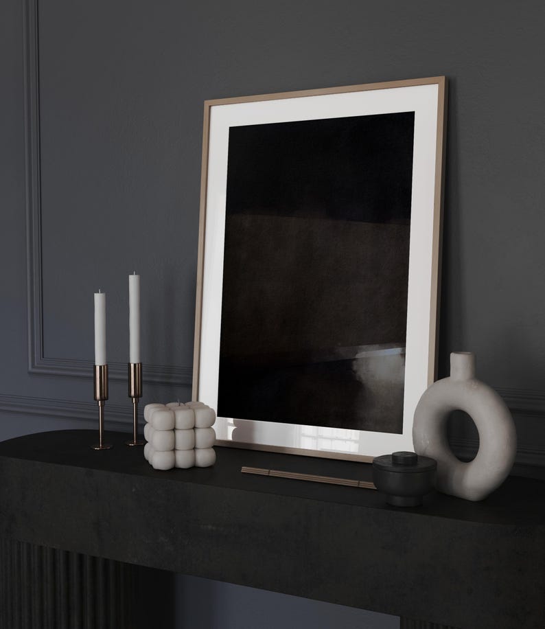 Modern Black Wabi Sabi Wall Art Prints Textured Abstract Art Black HD