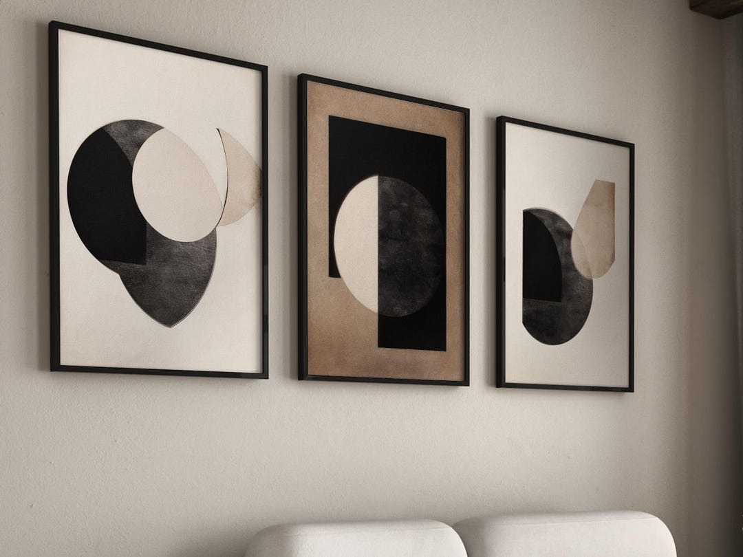 Japandi Wabi Sabi Art Print Set, Abstract Geometric Gallery Wall ...