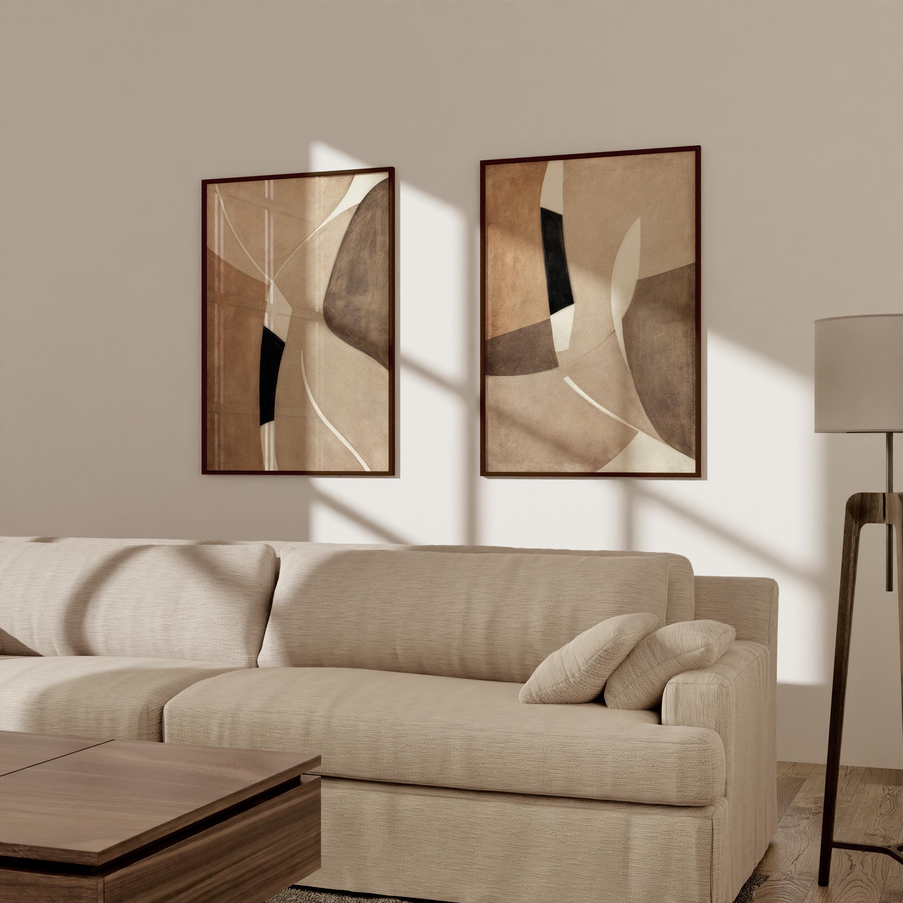 Wabi Sabi Wall Art Set of 2, Neutral Minimalist Prints (digital ...
