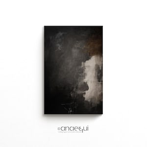 Modern Black Abstract Painting Wall Art, Modern Expressive Wabi Sabi Print, Textured Art, Premium Digital Printable, Instant Downloadable