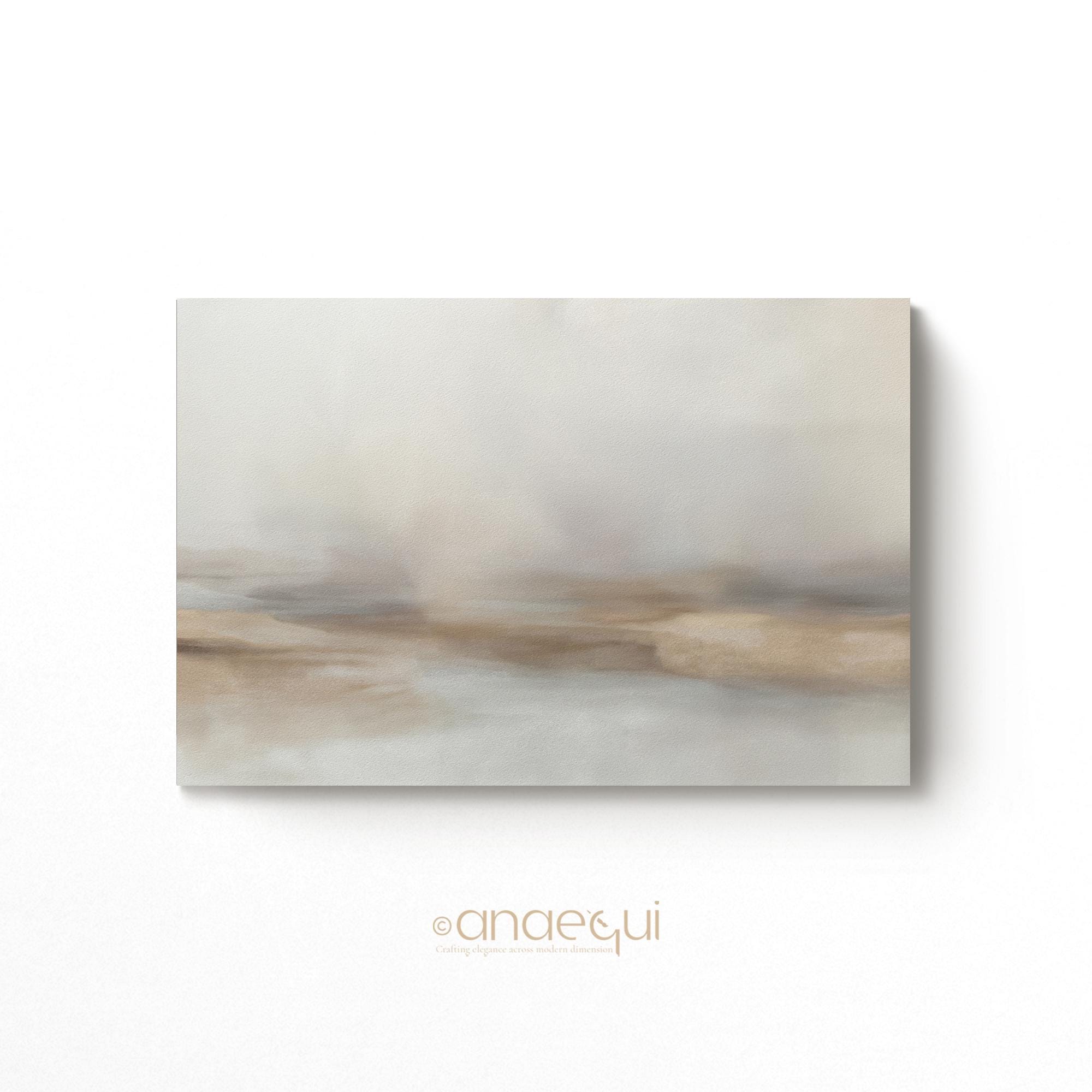 Muted Abstract Landscape Printable Natural Painting Digital Art Downloadable, Minimalist Serene Soft Grey and Earthy Tones Wall Decor
