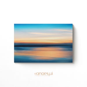 Printable Ocean Sunset Wall Art - Serene Coastal Digital Painting - High-Resolution Tranquil Landscape for Beach Home Decor