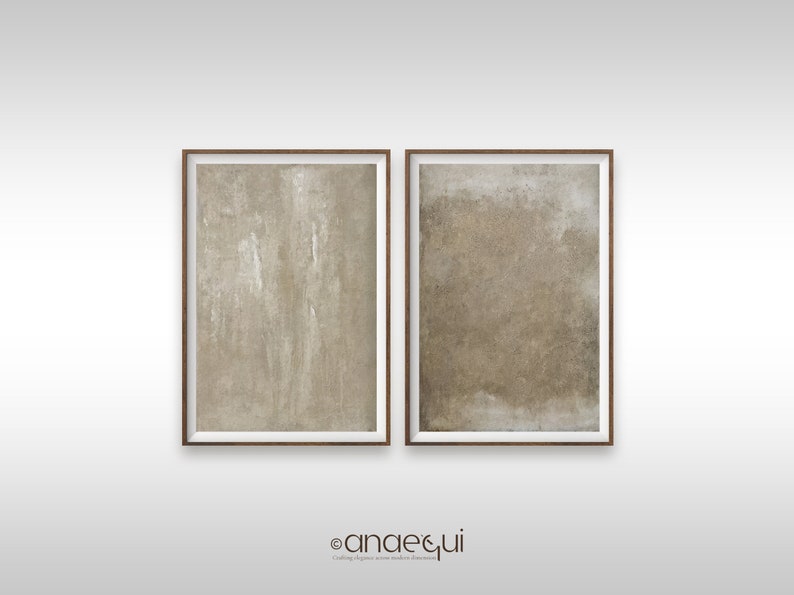 Wabi Sabi Printable Wall Art Set of 2 Neutral Abstract Prints, Beige ...