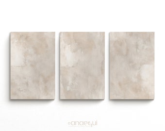 Textured Beige Wabi-Sabi Art Prints, Minimalist Neutral Decor (Digital Download)