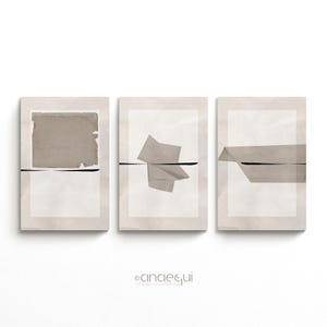 Modern Printable Downloadable Wall Art of 3 Neutral Abstract Japandi Art Print, Minimalist Scandinavian Poster, Wabi Sabi Wall Decor