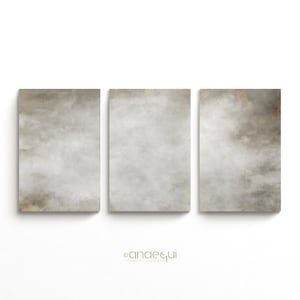 Textured Wabi Sabi Wall Art Set of 3 Digital Abstract Paintings, Organic Earthy Tones Prints, Minimalist Neutral Gallery Wall Decor