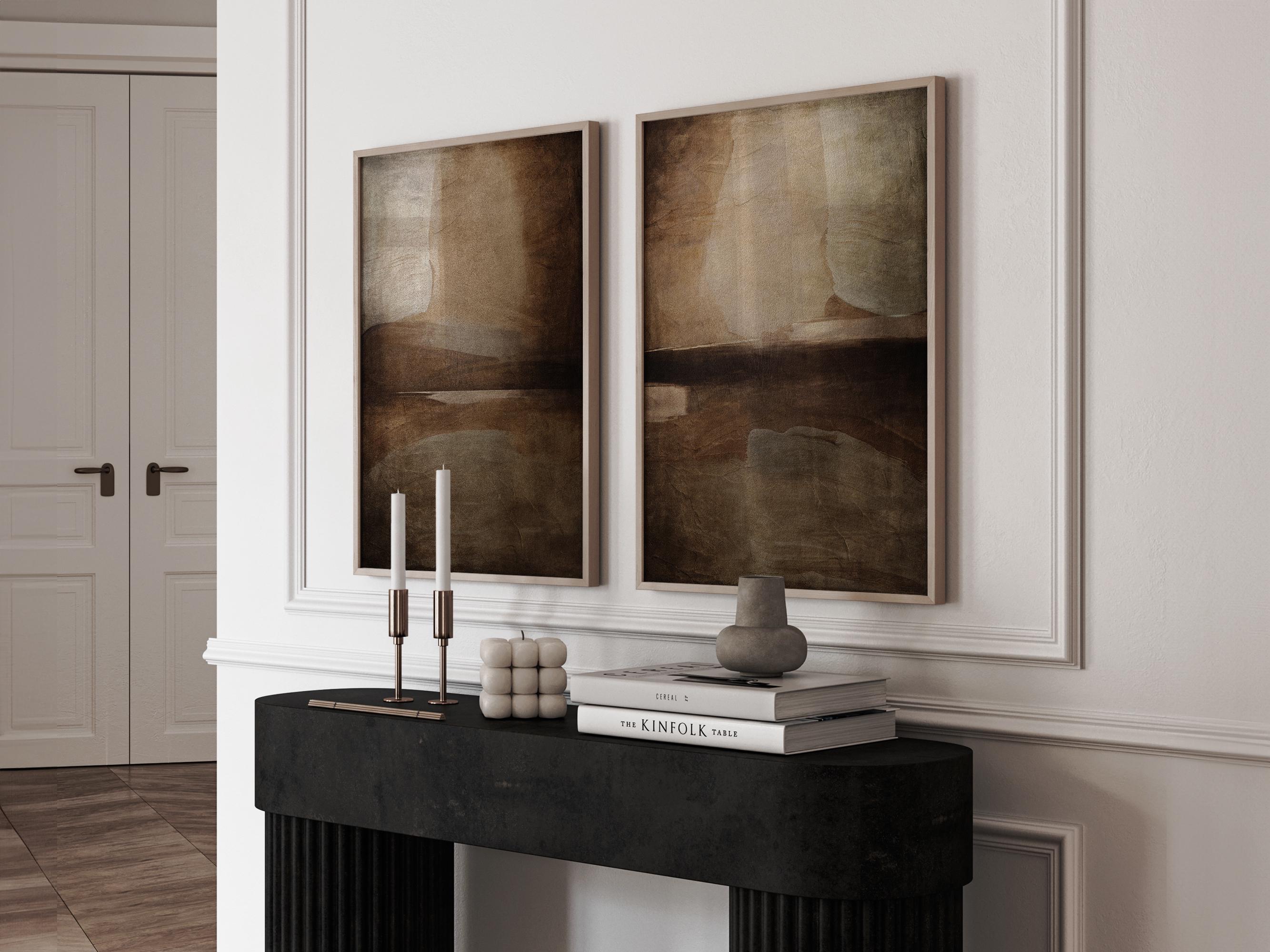 Wabi Sabi Earth Tone Art Print Set | Abstract Minimalist Japandi Wall ...