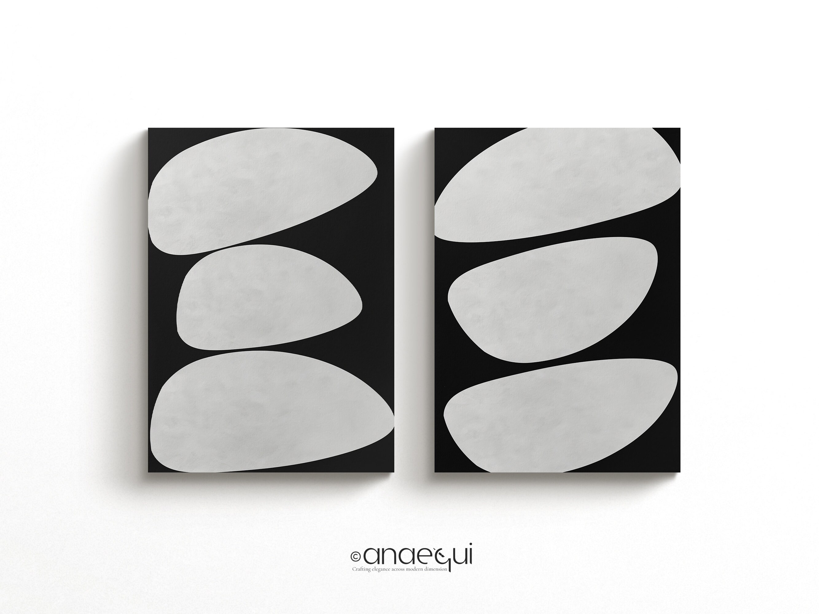 Wabi Sabi Wand Kunst Drucke Set von 2, neutral schwarz weiss strukturierte abstrakte Kunstwerke, minimalistische Galerie, Japandi Dekor, digitaler Download