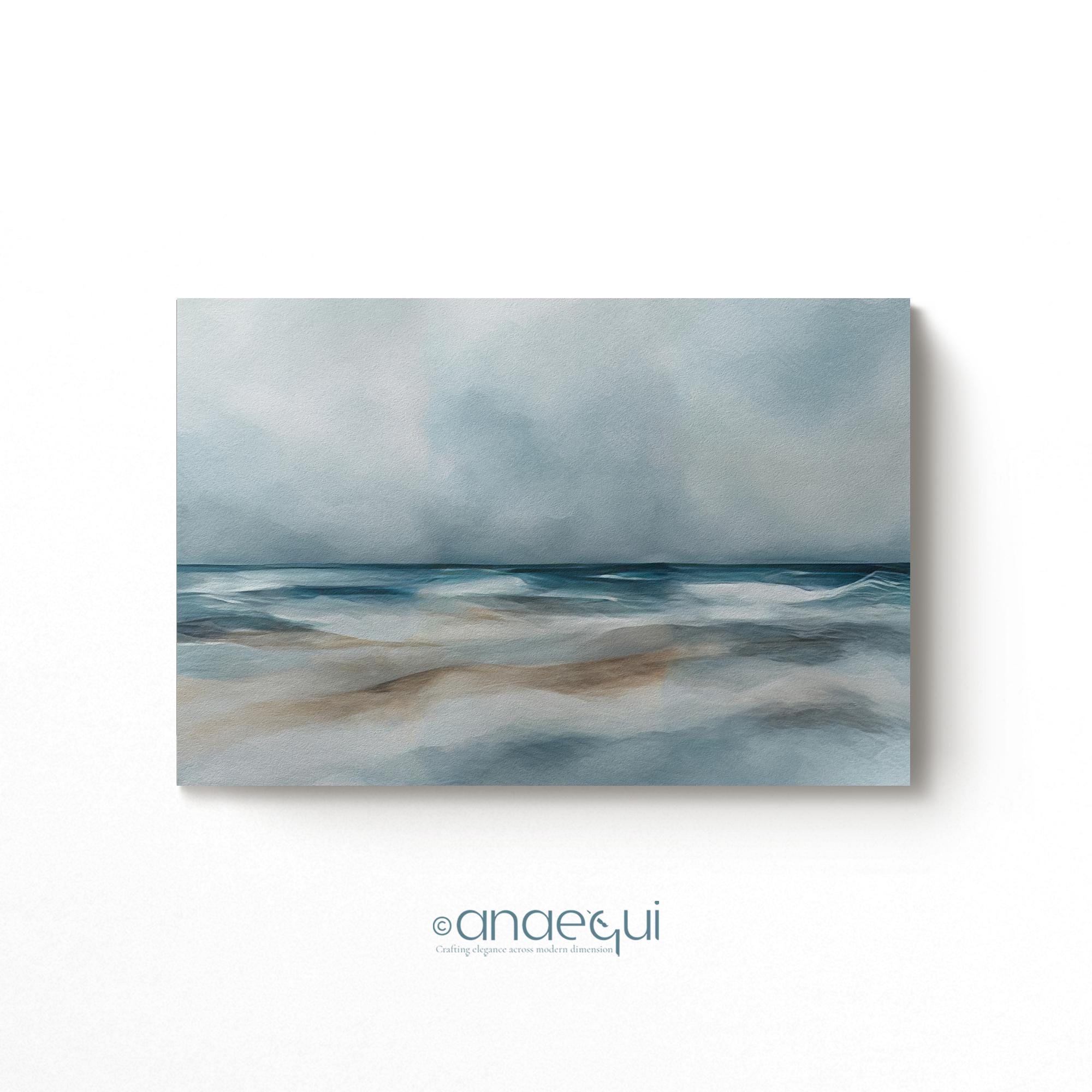 Peaceful Seaside Landscape Painting Set of 3 PRINTABLE DOWNLOADABLE Maritime Wall Art, Delicate Marine Abstract Oil Paintings Art