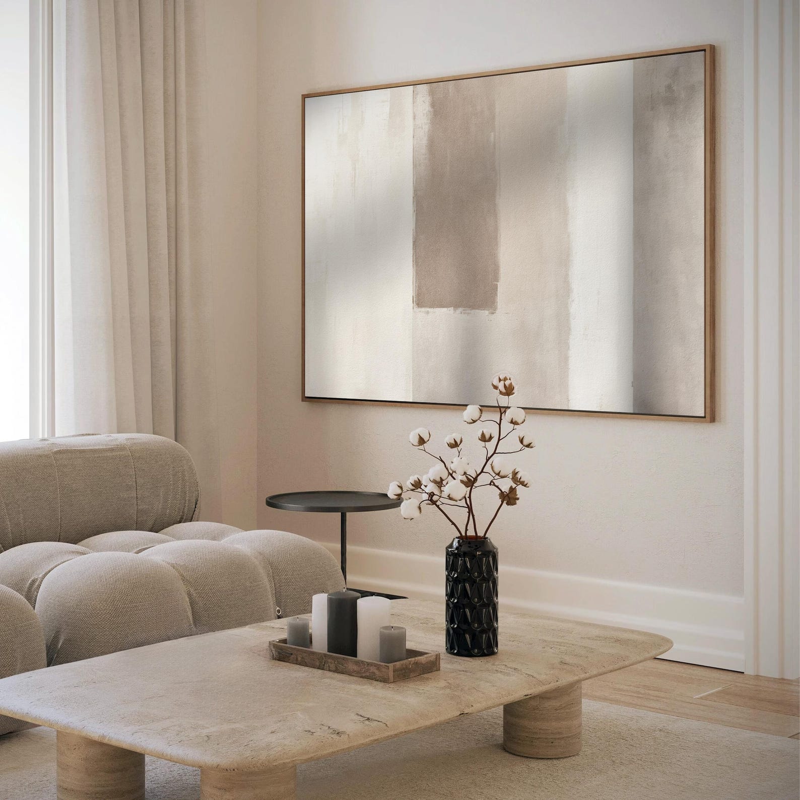 Neutral Wabi Sabi Abstract Art Print | Japandi Home Decor (digital ...
