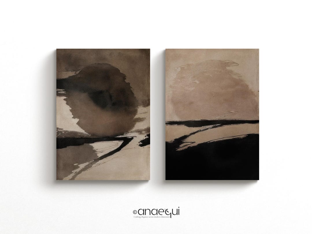 Wabi Sabi Wall Art Prints | Set of Two | Printable Abstract Textured ...