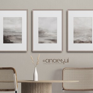 Modern Neutral Abstract Printable Wall Art Set of 3 Soft Earthy Tones ...