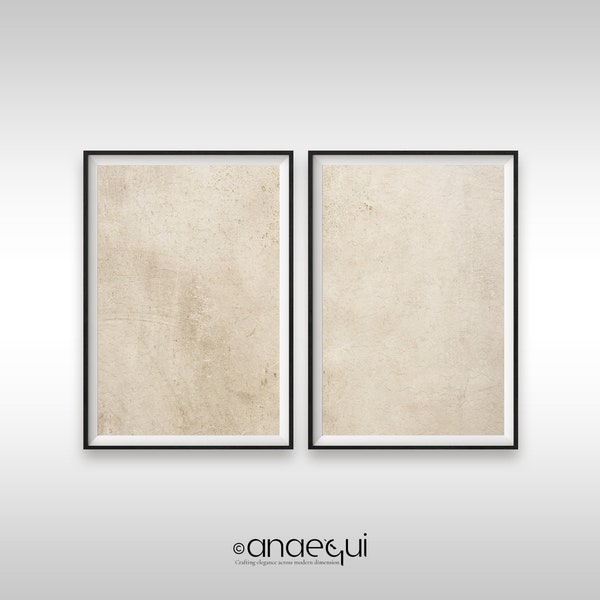 Wabi Sabi Wall Art Set of 2 Neutral Abstract Art Print, Modern Minimalist Decor, Printable Simple Beige Abstract Wall Art, Japandi Decor