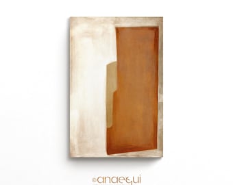 Wabi Sabi Abstract Art Print | Terracotta Beige Japandi (Digital Download)