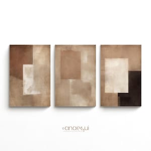 Textured Wall Art Set of 3 Printable Beige Wabi-Sabi Paintings, Earthy Neutral Color Palette, Simple Minimalist Decor, Classy Abstract Art