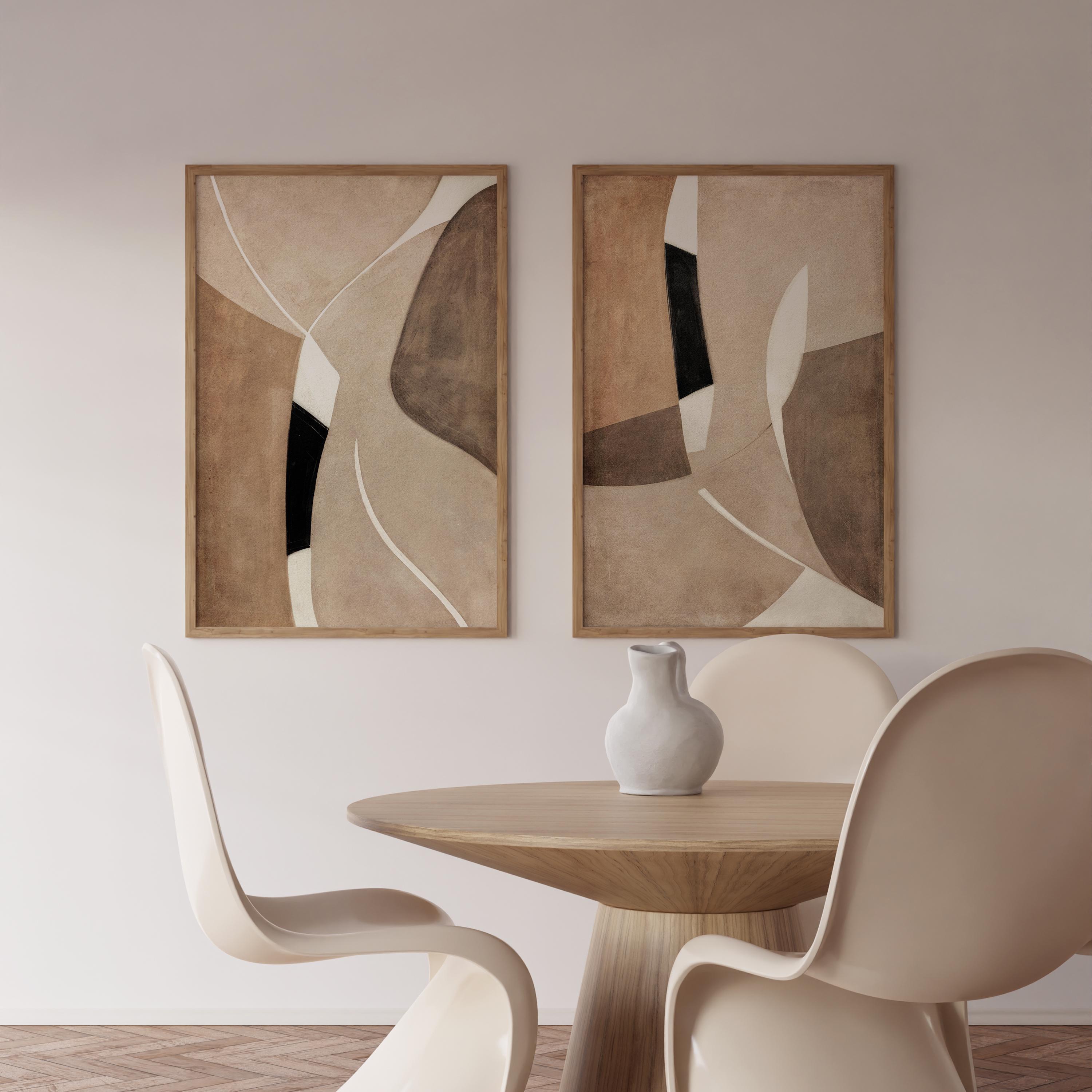 Wabi Sabi Wall Art Set of 2, Neutral Minimalist Prints (digital ...
