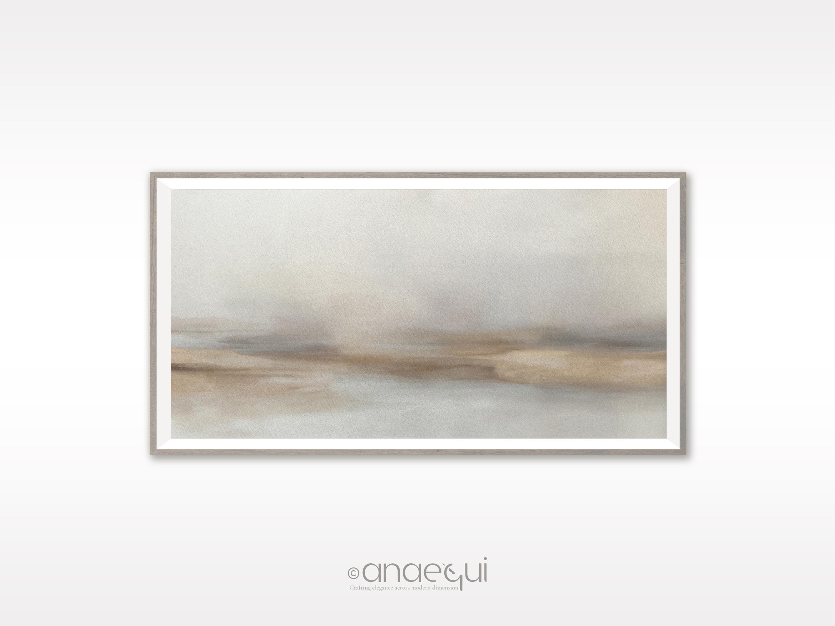 Muted Abstract Muted Abstract Landscape Art Print, Serene Earthy Tones (digital ...