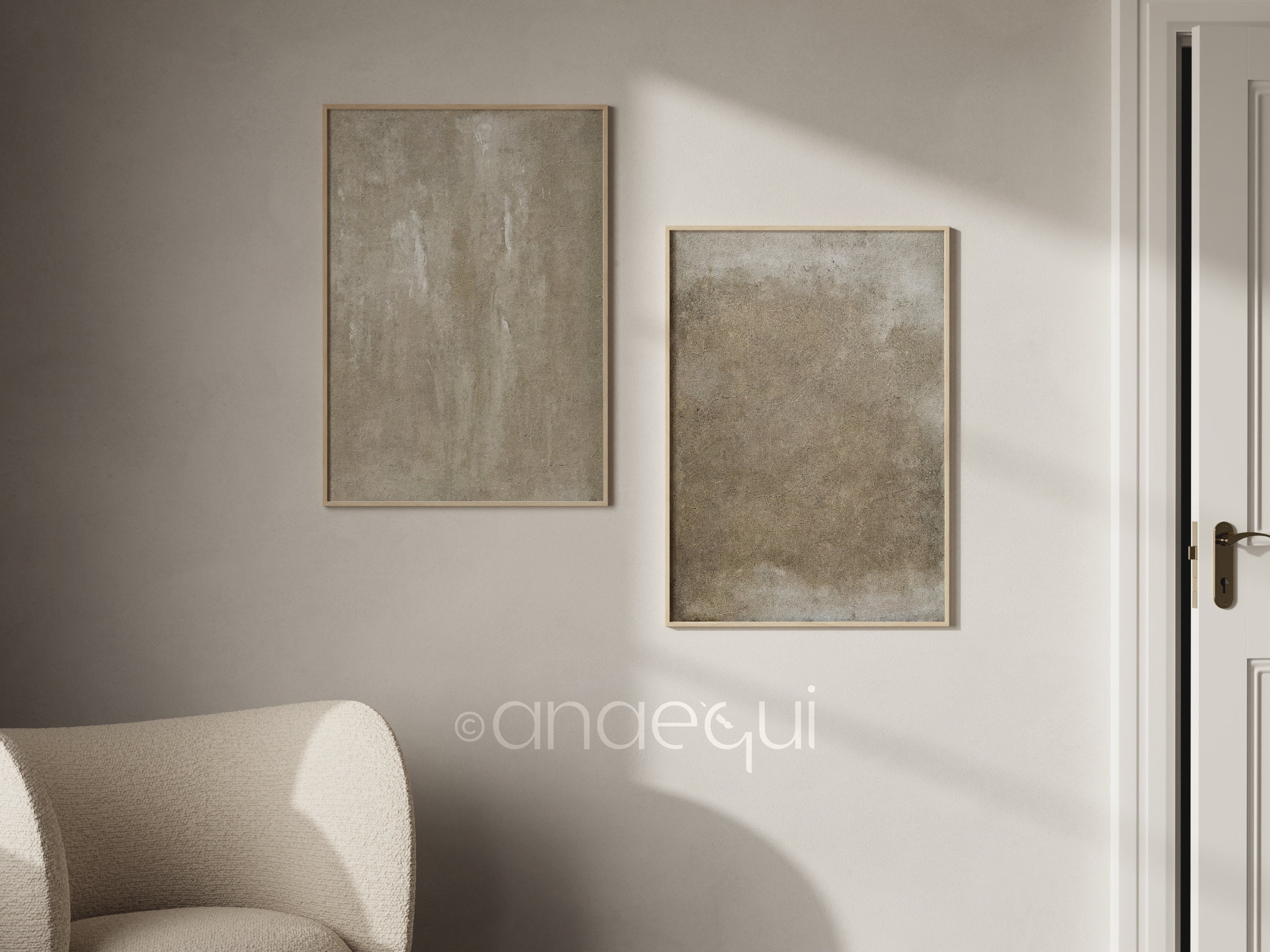 Wabi Sabi Printable Wall Art Set of 2 Neutral Abstract Prints, Beige ...