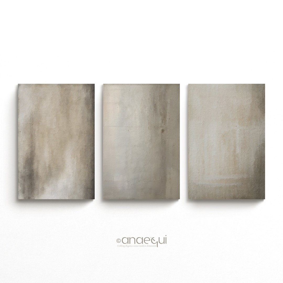 Wabi Sabi Printable Wall Art Set of 3 Neutral Abstract Prints, Beige ...