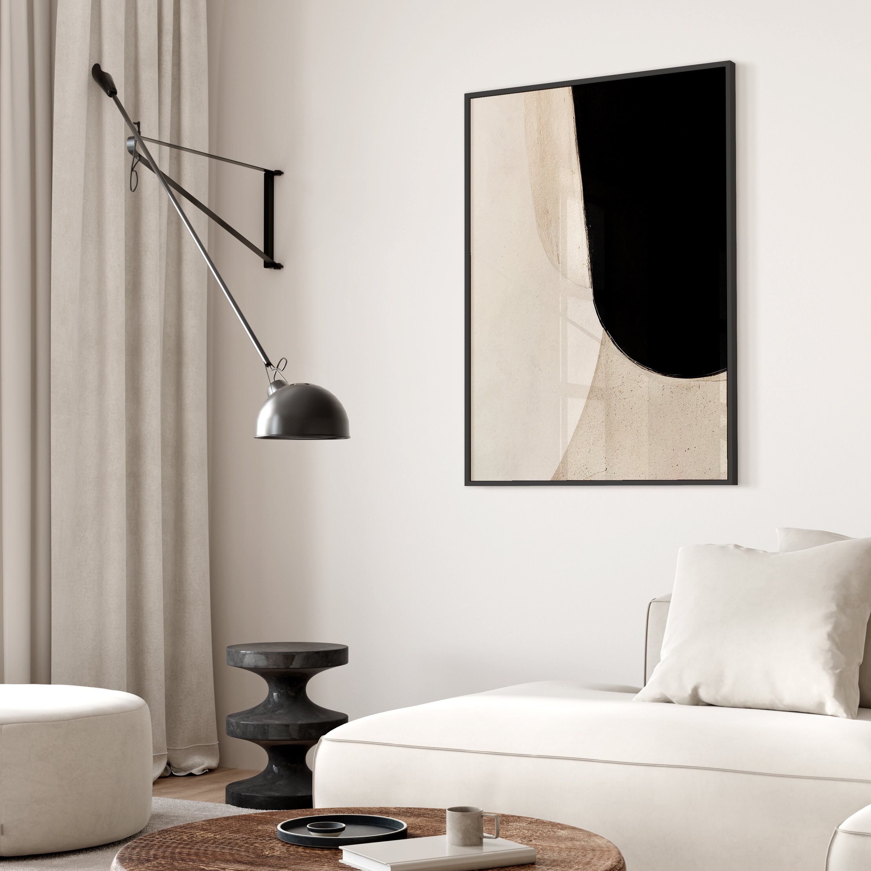 Japandi Wall Art Prints | Set of Two Pieces | Digital Abstract Textured ...