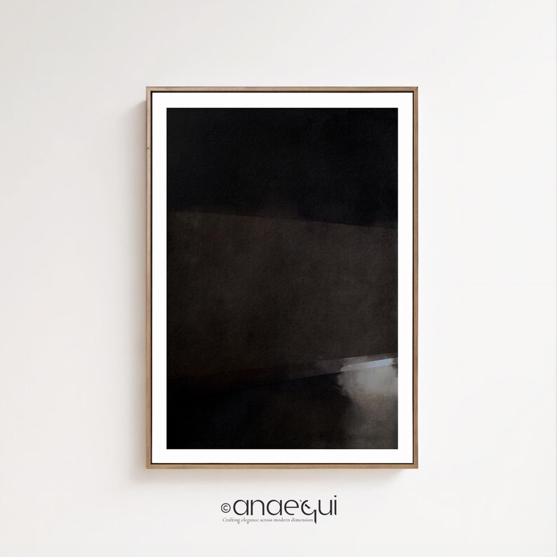 Modern Black Wabi Sabi Wall Art Prints Textured Abstract Art Black HD