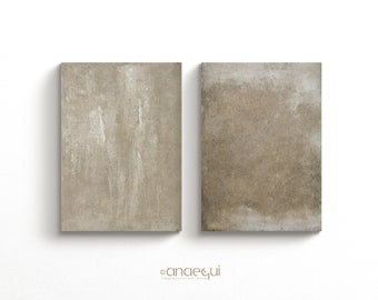 Wabi Sabi Printable Wall Art Set of 2 Neutral Abstract Prints, Beige Minimalist Zen Gallery Wall, Scandinavian Wall Decor, Japandi Wall Art