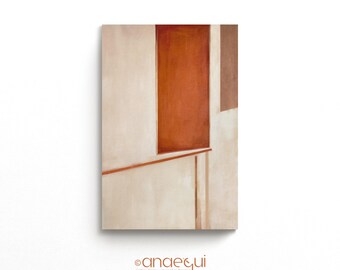 Terracotta Beige Abstract Art Print, Modern Wabi Sabi Wall Decor (Digital Download)