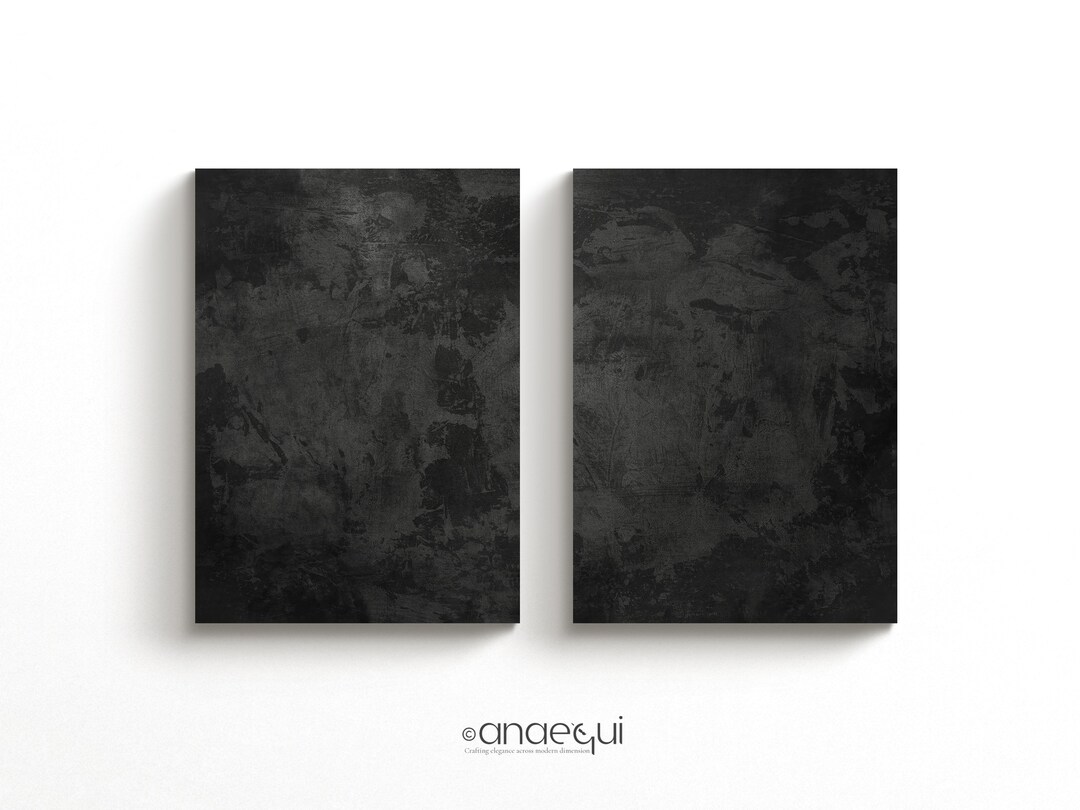 Modern Black Wabi Sabi Wall Art Prints Set of 2 Textured Abstract Art ...