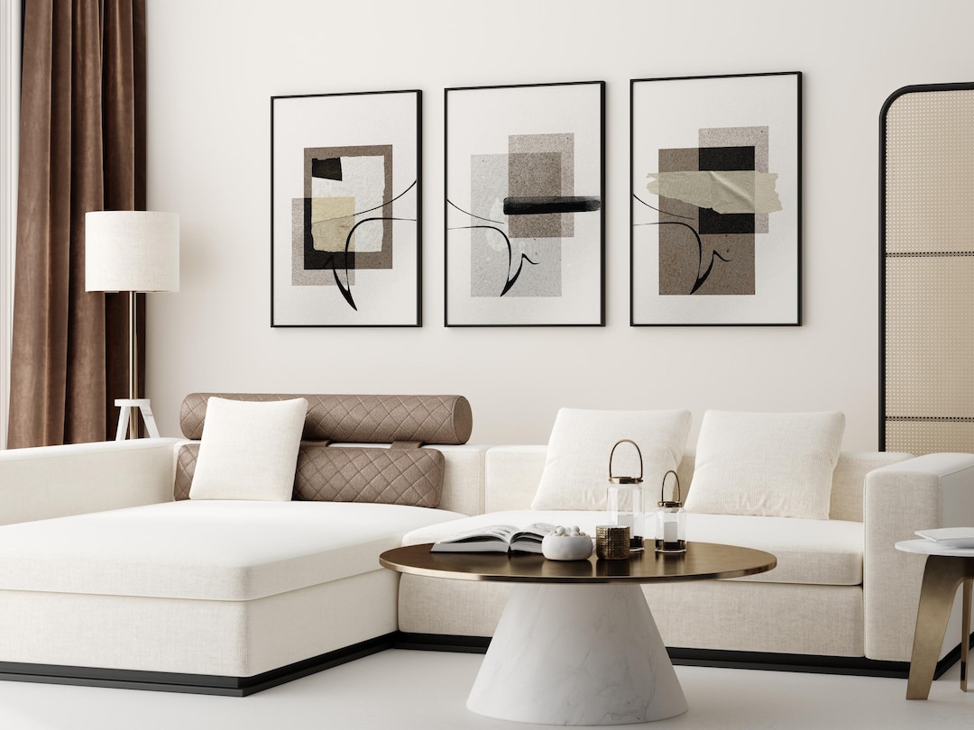 Japandi Wabi Sabi Wall Art Set of 3 Abstract Prints | Textured Gallery ...