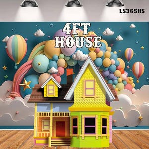 4FT House ; Yard Cared, Yard Signs, Party Decor, Party Props.  Yard Stakes are NOT Included. Item will need to be scored.