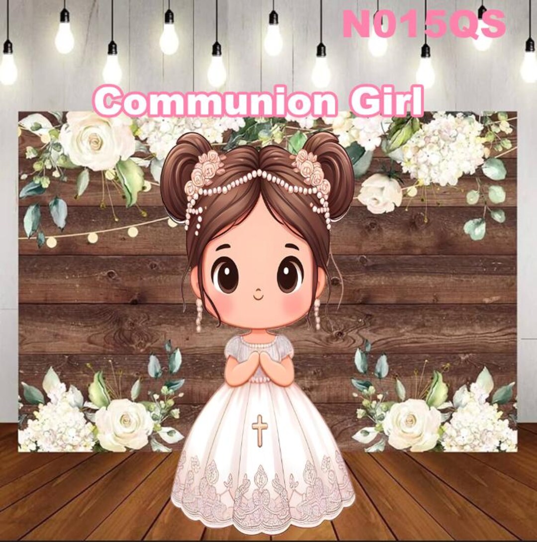 4FT Communion Girl (buns); Yard Card, Yard Signs, Party Props, Party ...
