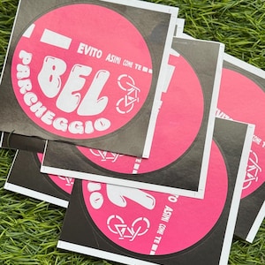 Bel Parcheggio rosa stickers limited edition giro d’Italia  -  giga Pack 125 - Nice parking